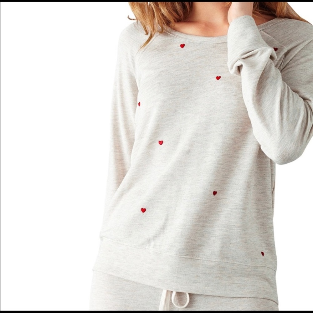 Anthropologie Sundry heart print pullover